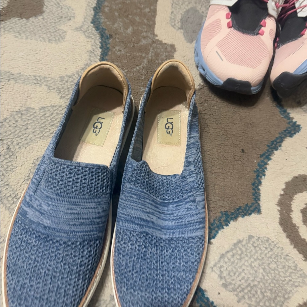 UGG Blue Knit Slip-On Shoes